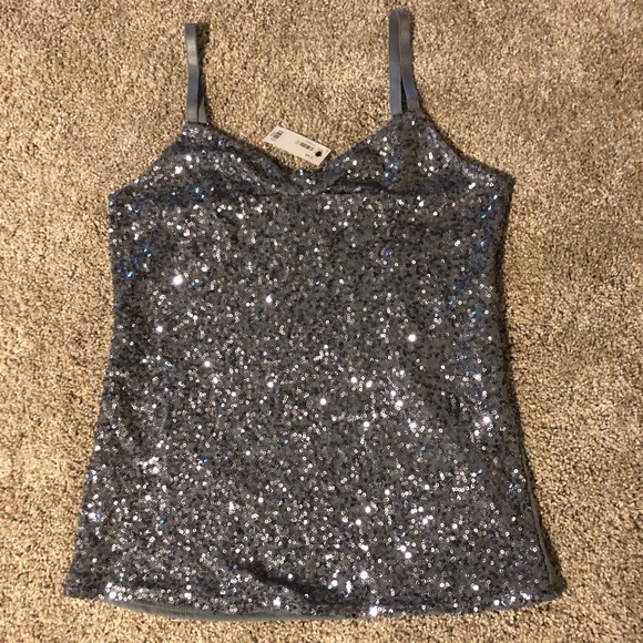 Limited Sequin Sparkle Cami Silver Small - Picture 1 of 5